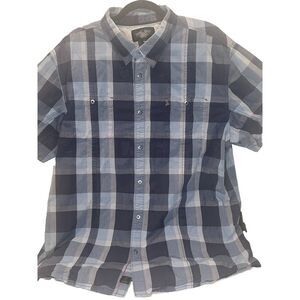 Harley-Davidson Men's Shirt Blue Plaid Short Sleeve 3XL